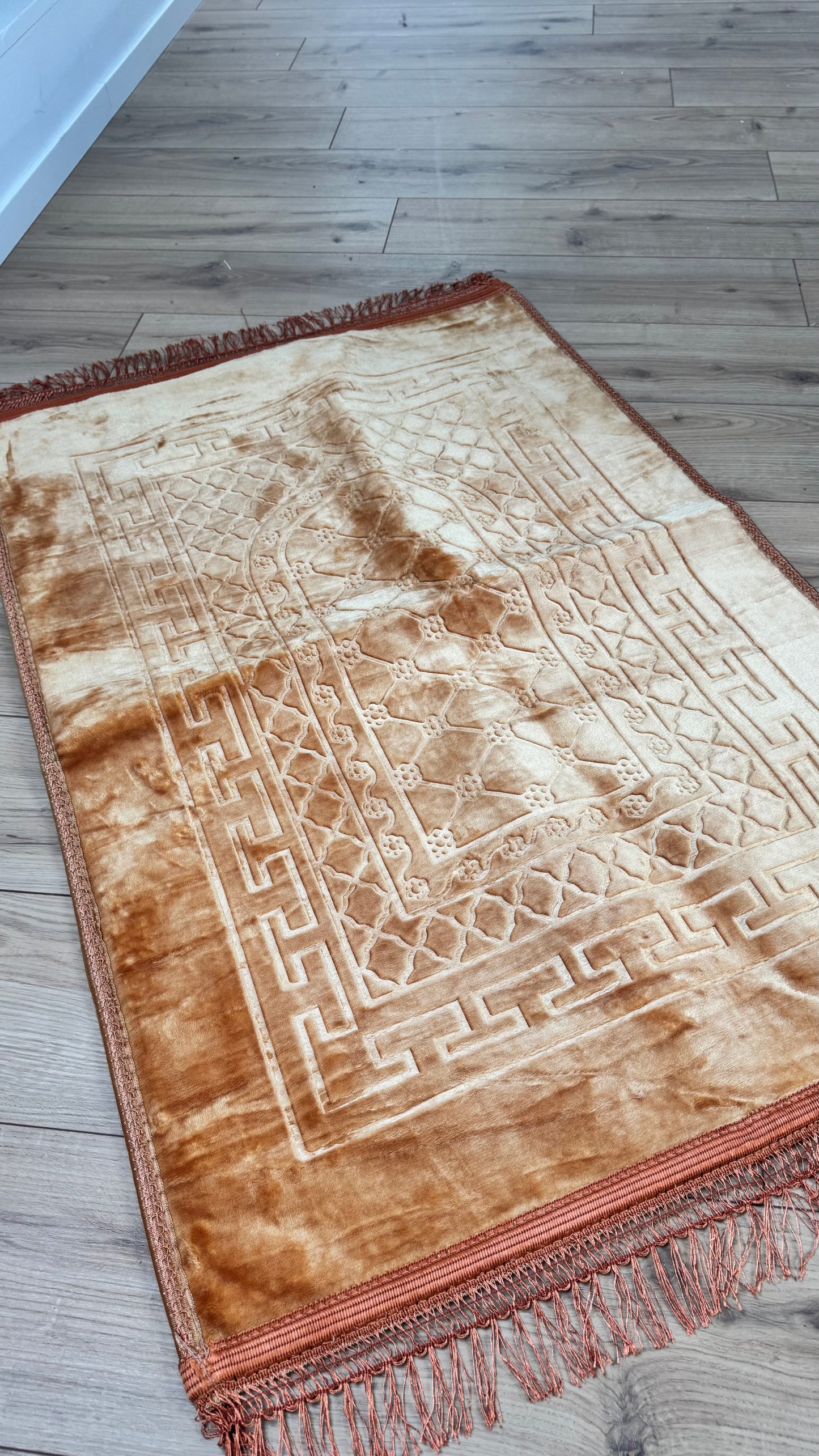 Tapis de prière épais camel