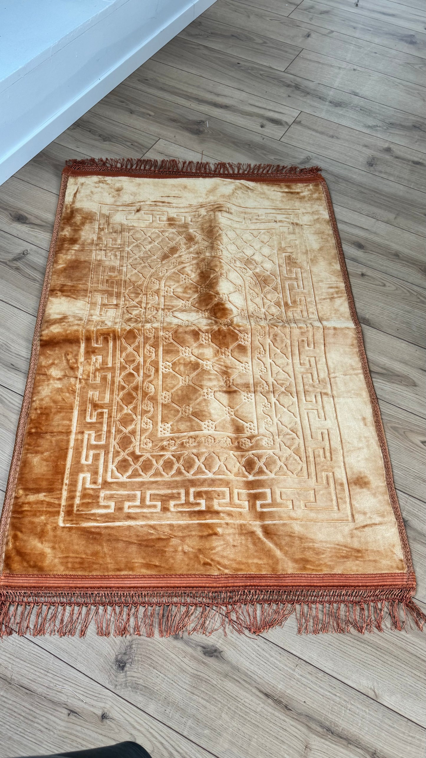 Tapis de prière épais camel