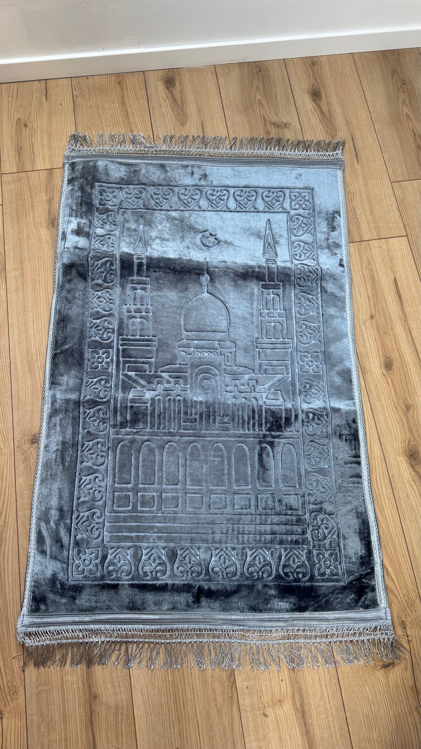 Tapis de prière épais gris