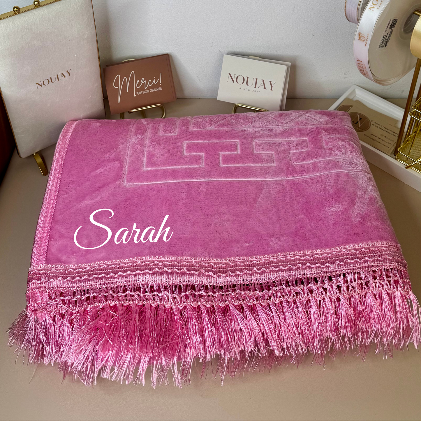 Tapis de prière luxe rose